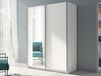 Armoire GONZOLA 2 portes coulissantes 150 cm blanc avec miroir