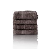 ALCLEAR comfort badstof handdoekenset absorberend van 100% Ökotex katoen, badstof serie in 6 kleuren en 5 maten, kleur: antraciet, 4x gastendoekjes 30x50 cm