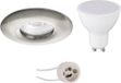 BES LED GU10 Inbouwspot Set - Mat Nikkel - Inbouw Rond - Waterdicht IP65 - Pragmi Luno Pro - 4W - Warm Wit 3000K - Ø82mm