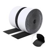 SUTOUG Zelfklevende klittenband, 50 mm x 5 m, duurzame haakband en lusband, extra sterke dubbelzijdige klittenbandsluiting, wandplakstrips voor binnen en buiten, zwart