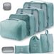 Unyqoos Cubes d'emballage pour valise - 9 pièces cubes d'emballage de voyage sacs organisateurs de valise légers ensemble organisateurs d'emballage de bagages pour accessoires de voyage avec sacs à chaussures - vert