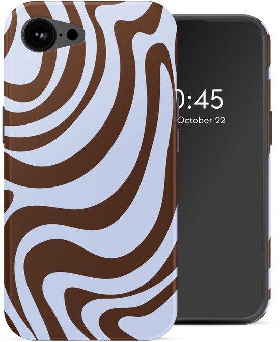 Selencia Hoesje - Geschikt voor Apple iPhone 17e / 16e - Backcover geschikt voor MagSafe - Dream Swirl Chocolate