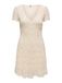 Onlalbina ONLY - Onlalbina S/S korte jurk met V-hals JRS - Meisjes - Mini jurk - Polyamide/Elastaan - Maat S - Crème