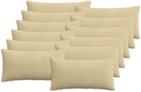 vidaXL Kussensloop 12 stuks ALMELO Grijs Groen 40 x 80 cm Corduroy