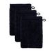 Möve 3er set Superwuschel washandschoen 15 x 20 cm gemaakt van 100% katoen, zwart