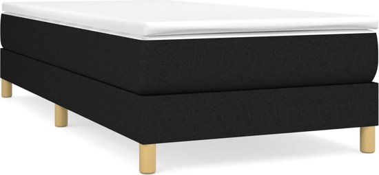 vidaXL Boxspring met Matras Zwart Stof 80x200 cm