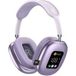 ELVANZA Bluetooth-hoofdtelefoon met digitaal display, Bluetooth 5.4, groot LED-scherm, paars