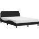 Dover Lit Double Lit Adulte Lit Avec Matelas Dover Noir 120x200 cm Tissu