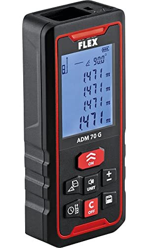 FLEX Laserafstandsmeter ADM 70 G (werkbereik 0,05-70 m, nauwkeurigheid ± 3 mm, lasermeter met accu, groene laseriode) 518956