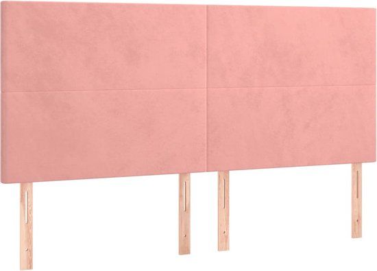 vidaXL Hoofdbord Roze Fluweel 180x5x118/128 cm