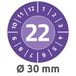 AVERY Zweckform 80 stuks teststickers 2022 (resistent, sterk zelfklevend, Ø 30 mm, teststickers, beschrijfbare zegel van vinyl kleeffolie) 6944-2022 violet