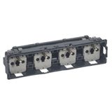 Legrand 067128 Viervoudige stopcontact, compact, voorbekabeld, standaard, 2P+T