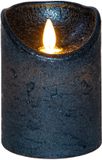 Anna's Collection Stompkaars - LED - metallic blauw - H10 cm - bewegende vlam
