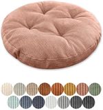 Unyqoos® Coussin d'assise rond en velours côtelé rose pour salon et bureau 30 cm