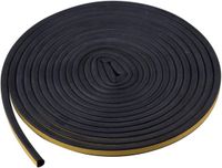 Famanu - Excluder Deur Isolatiestrip – Raam Rubberen Afdichting 5M Zwarte Zelfklevende Raam Afdichtstrip voor Deur en Raam Excluder D-vormig