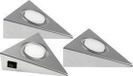 Heitronic GENUA LED-onderbouwlamp Set van 3 stuks LED LED vast ingebouwd 6 W Warmwit RVS