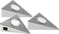 Heitronic GENUA LED-onderbouwlamp Set van 3 stuks LED LED vast ingebouwd 6 W Warmwit RVS