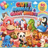 CUTE ANIMALS & GIANT SWEETS: A Fun and Adorable Coloring Book for Kids