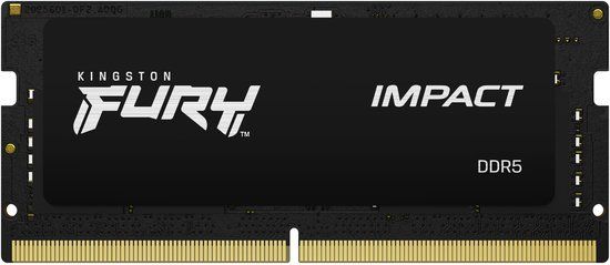 Kingston Fury Impact PnP 16GB 5600MT/s DDR5 CL40 SODIMM Gaming Geheugen voor Laptop Single Module - KF556S40IB-16