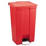 Rubbermaid Commercial Products 23 Gal HDPE Medical Mobile Step On Trash Can - Red