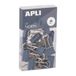 APLI Upnorth Klapklemmen van gehard staal, 19 mm, 15 stuks, blauw