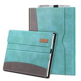 Fintie Case voor Surface Pro 7 / Pro 6 / Pro 5 / Pro 4 / Pro 3, Multi-Kijkhoek Kunstleren Beschermhoes met Documentsleuven, Compatibel met Het Type Cover Toetsenbord, (Turkoois)