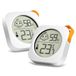 VINATO Set van 2 thermometers, hygrometer, digitale kamerthermometer, mini-hygrometer voor binnen, hygrometer voor thuis, voor kinderkamer, woonkamer, kantoor, broeikas, reptielen, incubatoren, wit