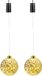 Merkloos IKO Verlichte Kerstbal Kunststof - 2x - Goud - Aan Draad - D15 cm - LED Lampjes - Warm Wit