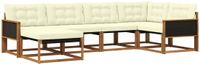 vidaXL Buiten bank set 6 st Natuurlijk en Crème Massief Acacia Hout