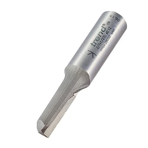 Trend 2/7X1/2TC Single Flute Straight Router Bit 9.5mm Diameter - Silver