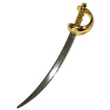 Funny Fashion Épée de pirate - or - 57 cm - armes de déguisement - carnaval - enfant/adultes - plastique