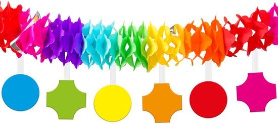 Folat Slinger met Onderhangers Kleuren Party - 4 meter