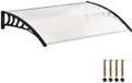 Wan GmbH Boogvormige Luifel voor Voordeur - Polycarbonaat Deurafdak met UV-bescherming en Regenbescherming - 90 x 150 cm