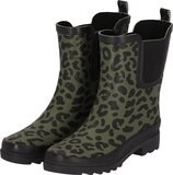 XQ Footwear XQ Regenlaarzen Dames Groen Panterprint Maat 38