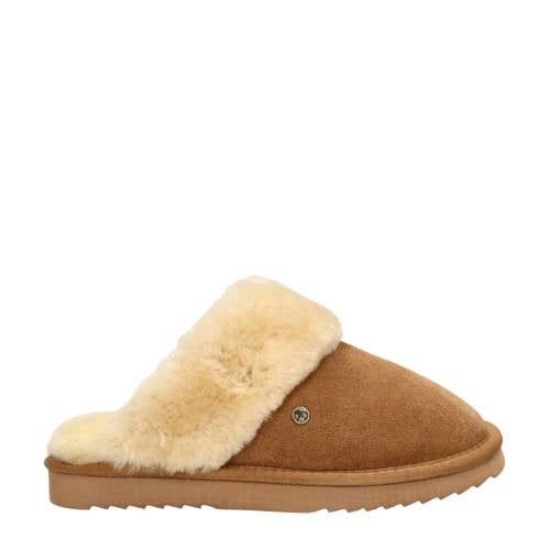 Warmbat Australia suède pantoffels cognac