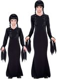 Widmann The Addams Family Morticia Zwarte Jurk Kind - Maat 140