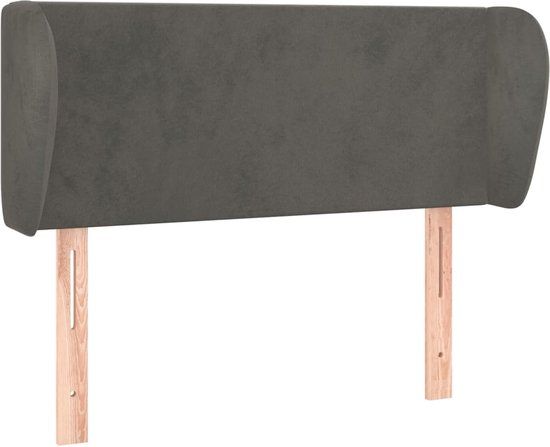 vidaXL Hoofdbord met randen 103x23x78/88 cm fluweel donkergrijs
