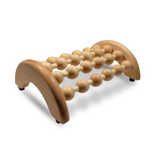 Natuurlijk Sun & Sia Natuurlijk houten voetmassageapparaat – shiatsu-voetmassageapparaat maderotherapie – massagerol lymfedrainage en ontspanning – discreet en praktisch op kantoor of thuis