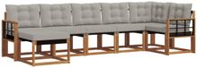 vidaXL Ensemble de canapé d'extérieur 7 pièces naturel et gris clair