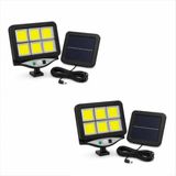 tempo di saldi Set van 2 zonnelampen voor buiten met bewegingsmelder, led-spots met zonnepaneel voor tuin, garage, binnenplaats en entree