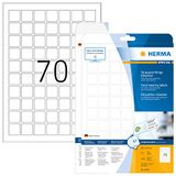HERMA 8339 weerbest folielabels A4, set van 32 (24 x 24 mm, 800 vellen, polyesterfolie, mat) Zelfklevend, Bedrukbaar, extreme sterk klevende etiketten, 56.000 etiketten voor printer, wit