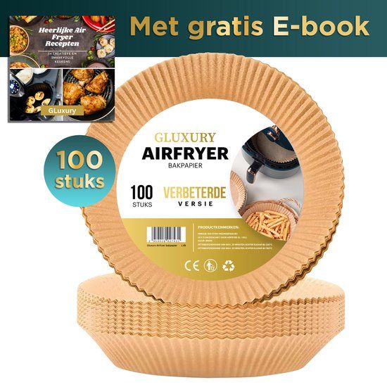 Gluxury Airfryer Bakpapier - 100 Stuks - Rond - 20cm
