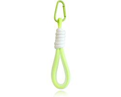 LGT JWLS Lookinggoodtoday Sleutelhanger/Telefoonkoord met Handige Gesp - Fluor Geel & Wit