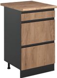 Vicco Keukenonderkast R-Line, Goudkleurig Eiken/Antraciet, 50 cm