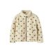 LIL' ATELIER MINI teddy jas met borduursels en print - ecru