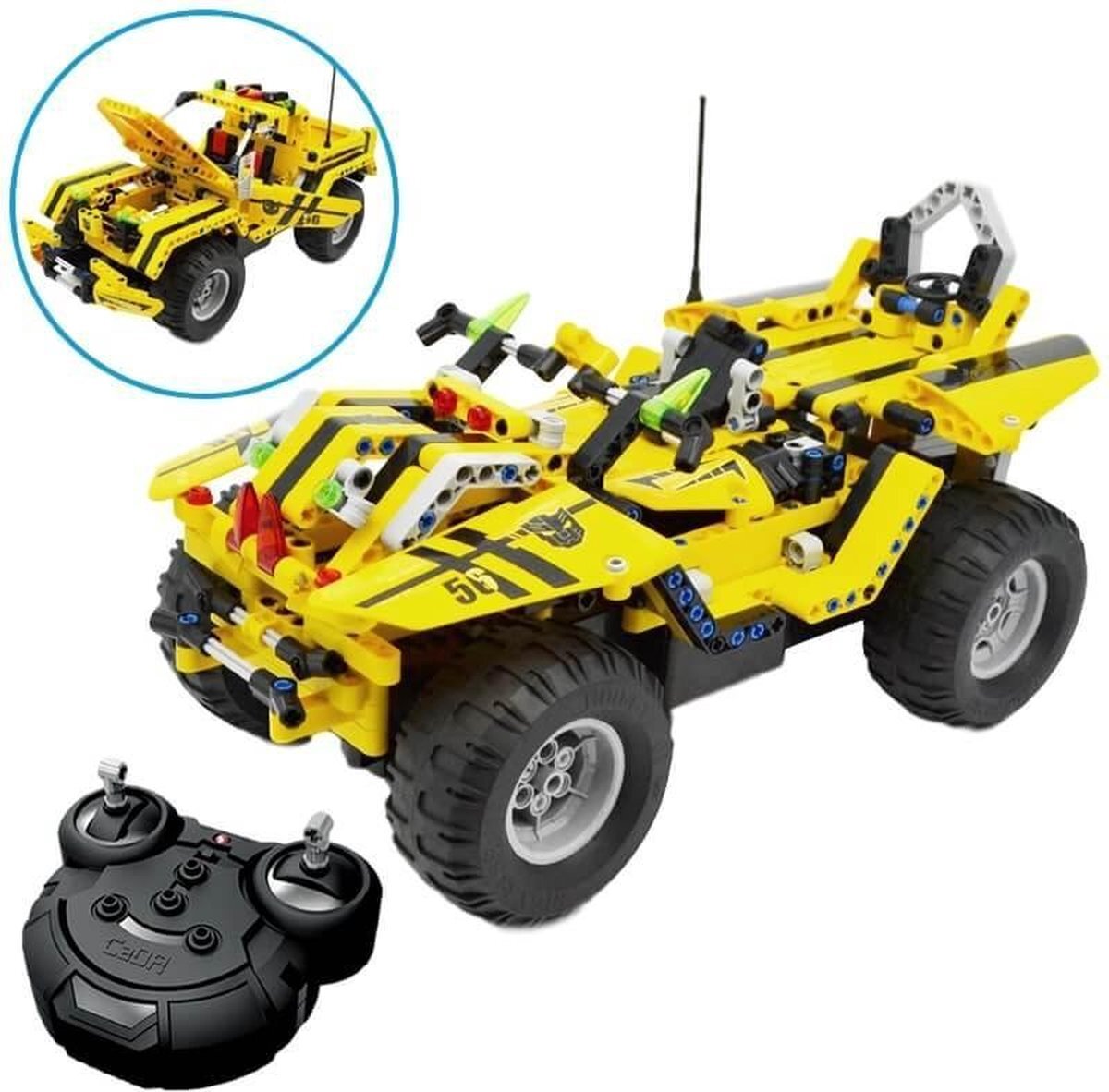 Cadabricks bestuurbare RC terreinwagen & buggy - Geel