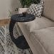 en.casa Table d'appoint Holeby aspect marbre noir 56x38 cm