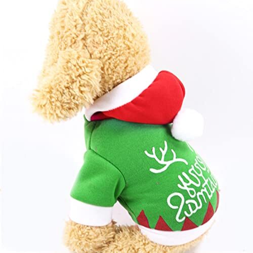 UKKO Hondenjas Huisdier Kerstkleding Hondenjas Jas Hoodie Warme Hond Jumpsuit Leuke Dinosaurus Kostuum Kleine en Middelgrote Hond Kostuum Elk, S