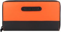 Greenburry Upcycled Tarpaulin Portemonnee 19 cm - Dames - Horizontaal - orange-black