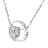 Orphelia damesketting met hanger 925 zilver gerhodineerd zirkonia wit rond geslepen 45 cm - ZK-7023